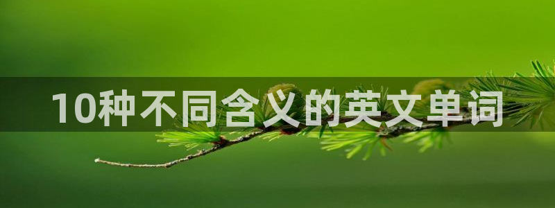 bb电子官网登录：10种不同含义的英文单词