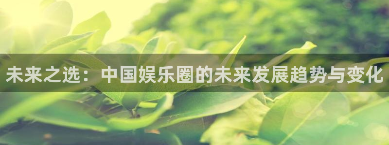 bb电子游戏娱乐平台：未来之选：中国娱乐圈的未来发展趋势与变化